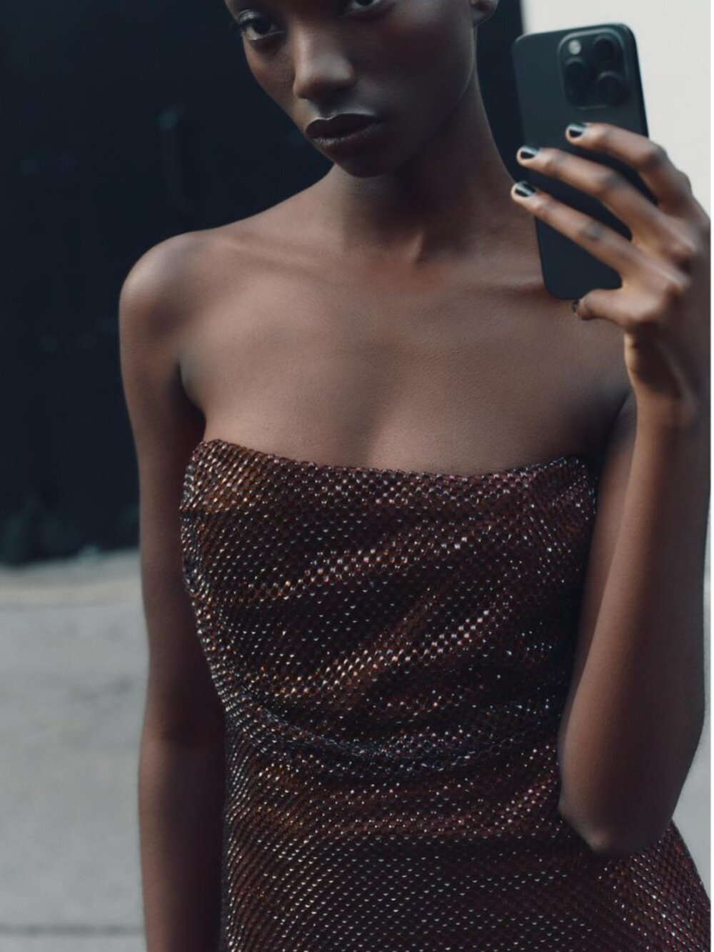 ZARA Sequin Strapless Mini Dress | Sweetheart Neck | Aubergine | NWT | Size S - Picture 3 of 14
